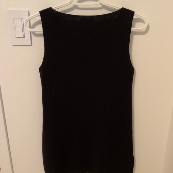 Eileen Fisher Loose-Fitting Black Wool Tank Top - Picture 4 of 4